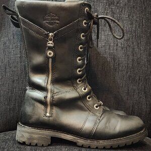 Harley-Davidson Harnett 9.75-Inch Black Motorcycle Boots D8447 - Woman's Size 11